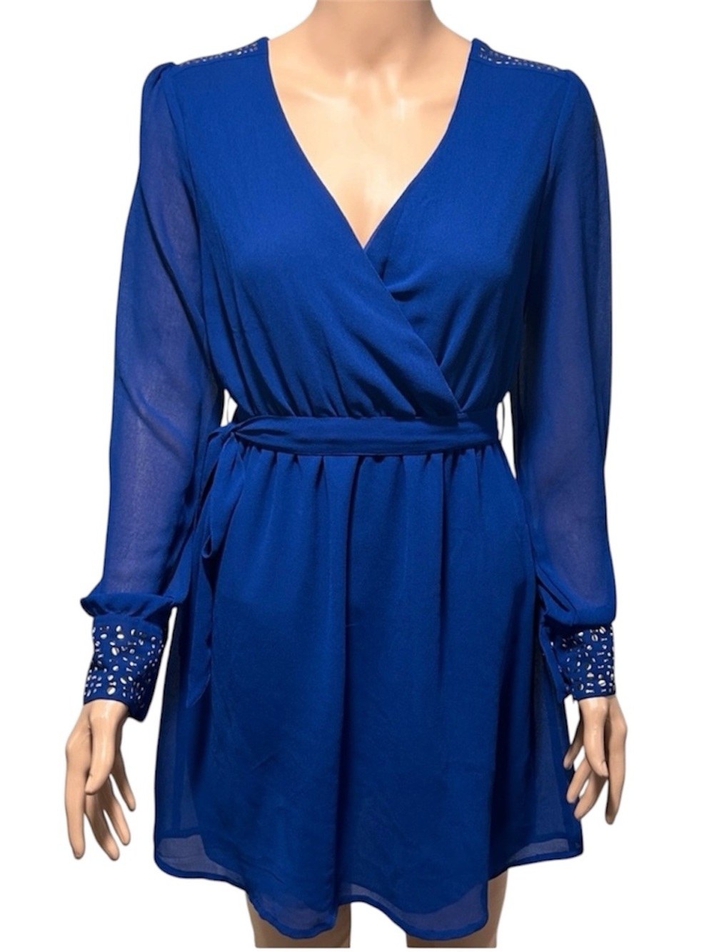 Whispers women blue long sleeve dress